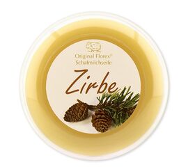 Schafmilchseife rund 100g in der Dose modern, Zirbe