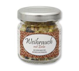 Weihrauchmischung 25g im Glas, Weihrauch mit Zirbe