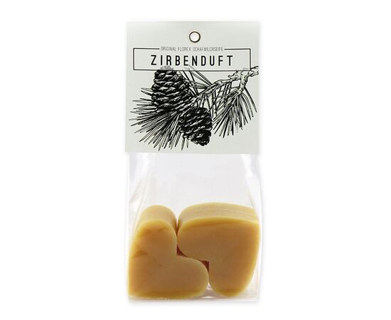 Schafmilchseife Herz mittel 4x23g in Cello "Zirbenduft", Zirbe